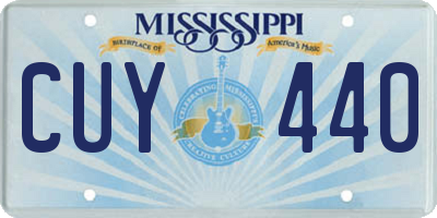 MS license plate CUY440