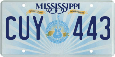 MS license plate CUY443