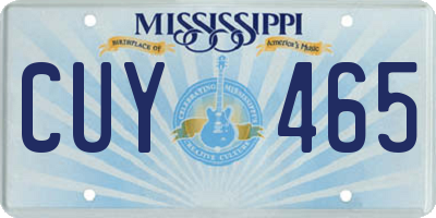 MS license plate CUY465