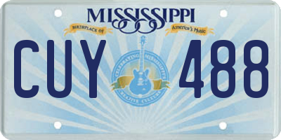 MS license plate CUY488