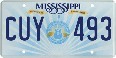 MS license plate CUY493
