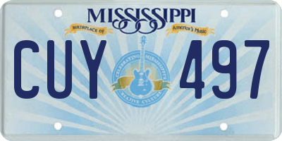 MS license plate CUY497