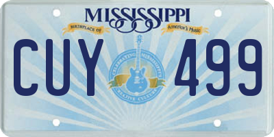 MS license plate CUY499