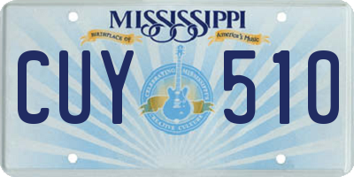 MS license plate CUY510