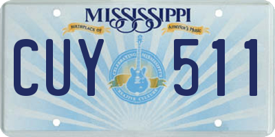 MS license plate CUY511
