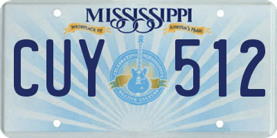 MS license plate CUY512