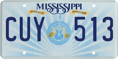 MS license plate CUY513