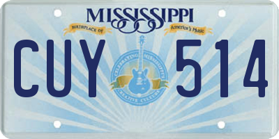 MS license plate CUY514