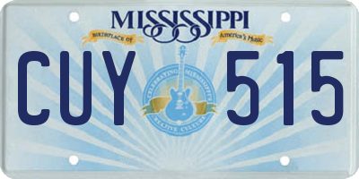 MS license plate CUY515