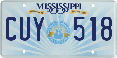 MS license plate CUY518