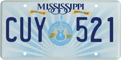 MS license plate CUY521