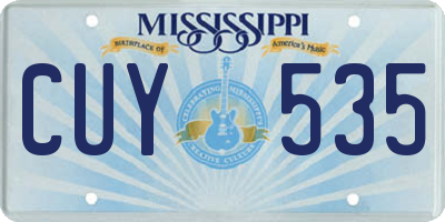 MS license plate CUY535
