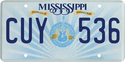 MS license plate CUY536