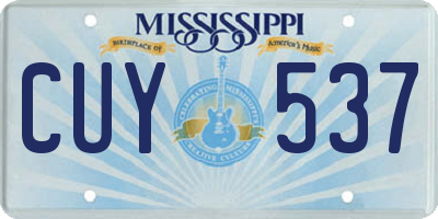 MS license plate CUY537