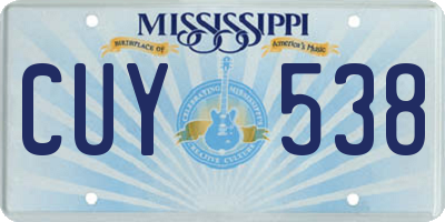 MS license plate CUY538