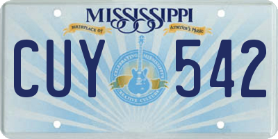 MS license plate CUY542