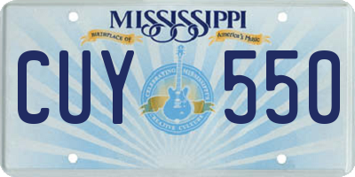 MS license plate CUY550