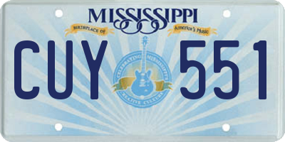 MS license plate CUY551