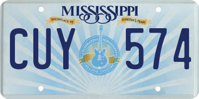 MS license plate CUY574