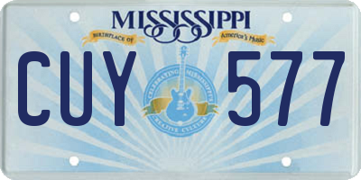 MS license plate CUY577