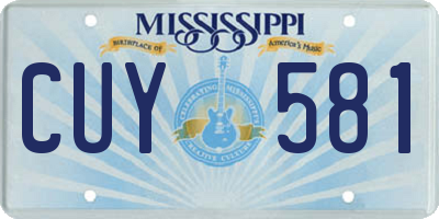 MS license plate CUY581