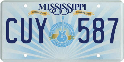 MS license plate CUY587