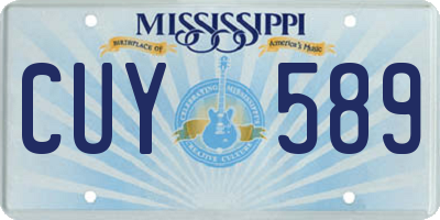 MS license plate CUY589