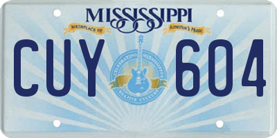 MS license plate CUY604