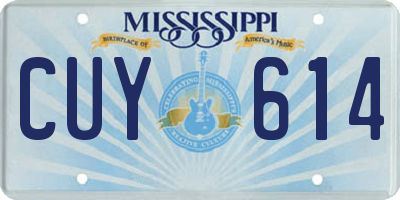 MS license plate CUY614