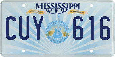 MS license plate CUY616