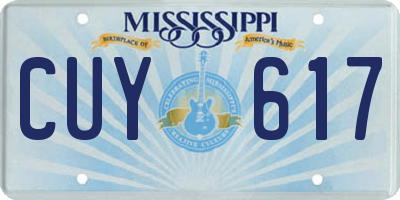 MS license plate CUY617