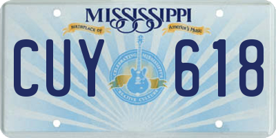 MS license plate CUY618
