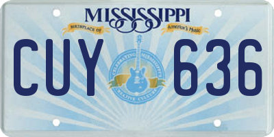 MS license plate CUY636