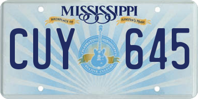 MS license plate CUY645