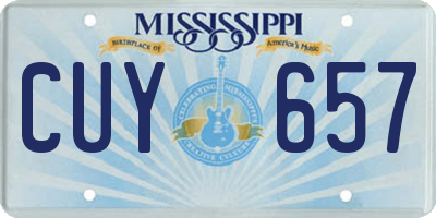MS license plate CUY657