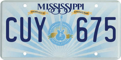 MS license plate CUY675
