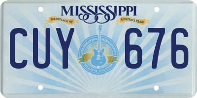 MS license plate CUY676