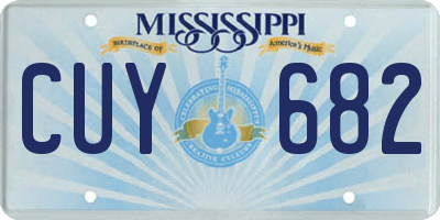 MS license plate CUY682