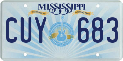 MS license plate CUY683