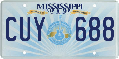 MS license plate CUY688