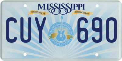 MS license plate CUY690