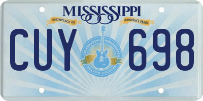 MS license plate CUY698