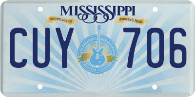 MS license plate CUY706