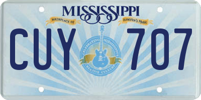 MS license plate CUY707