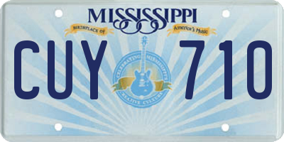 MS license plate CUY710