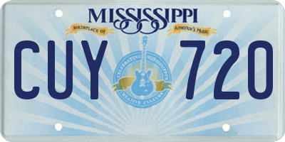 MS license plate CUY720
