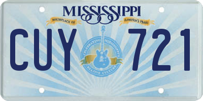 MS license plate CUY721