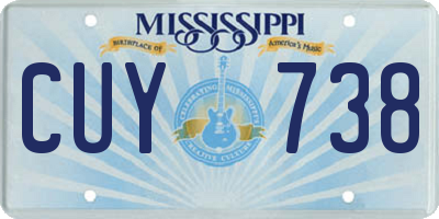 MS license plate CUY738
