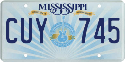 MS license plate CUY745