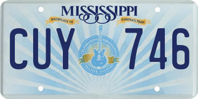 MS license plate CUY746